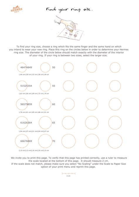 hermes ring size chart